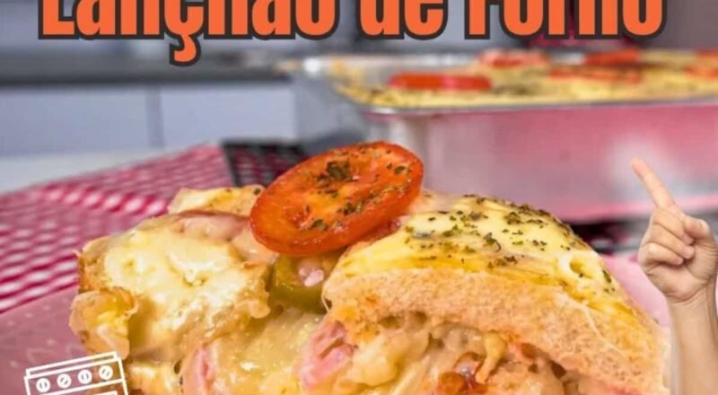 Lanchão de forno completo e saboroso, pronto para servir.