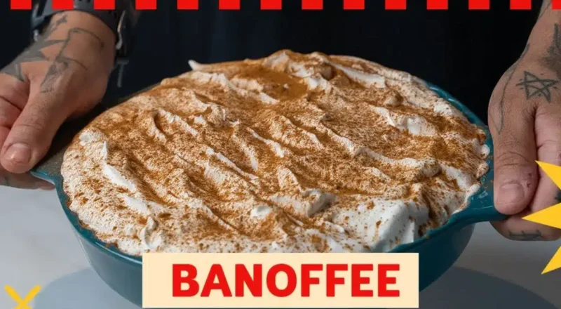 Banoffe de travessa com doce de leite, bananas e chantilly