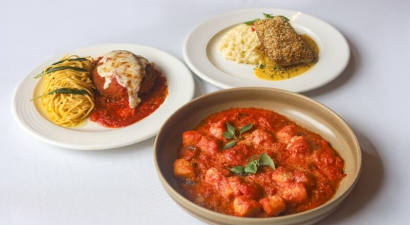 Prato do novo Menu Executivo do DOC Trattoria com opções de entradas e pratos principais, celebrando a culinária italiana.